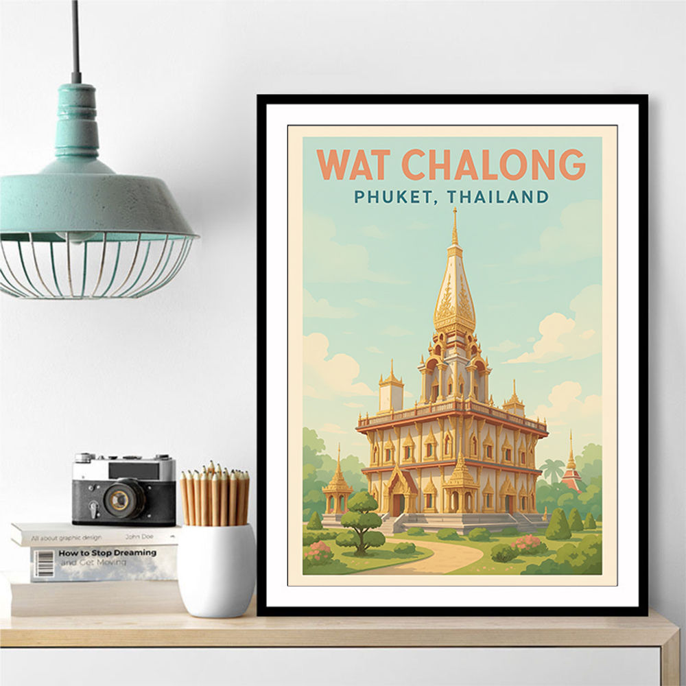 Wat Chalong Phuket Thailand Travel Poster 1 Wall Art