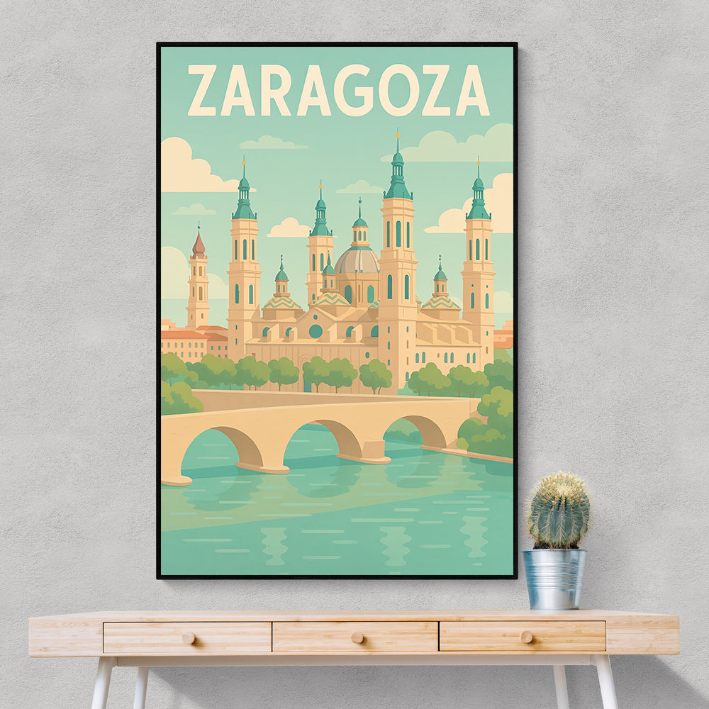 Zaragoza Travel Poster Wall Art