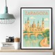 Zaragoza Travel Poster 1 Wall Art