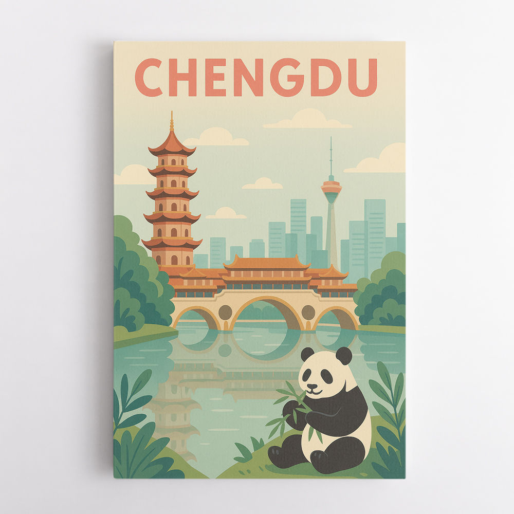 Chengdu China Travel Poster