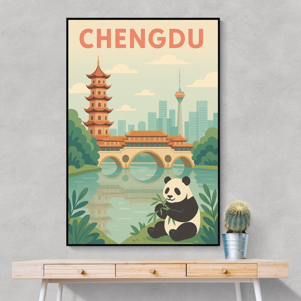 Chengdu China Travel Poster