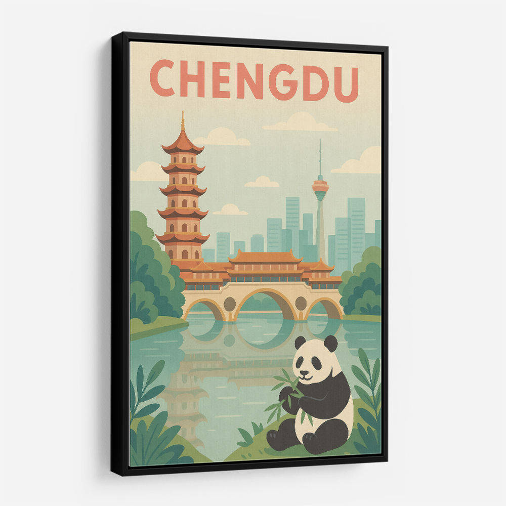 Chengdu China Travel Poster