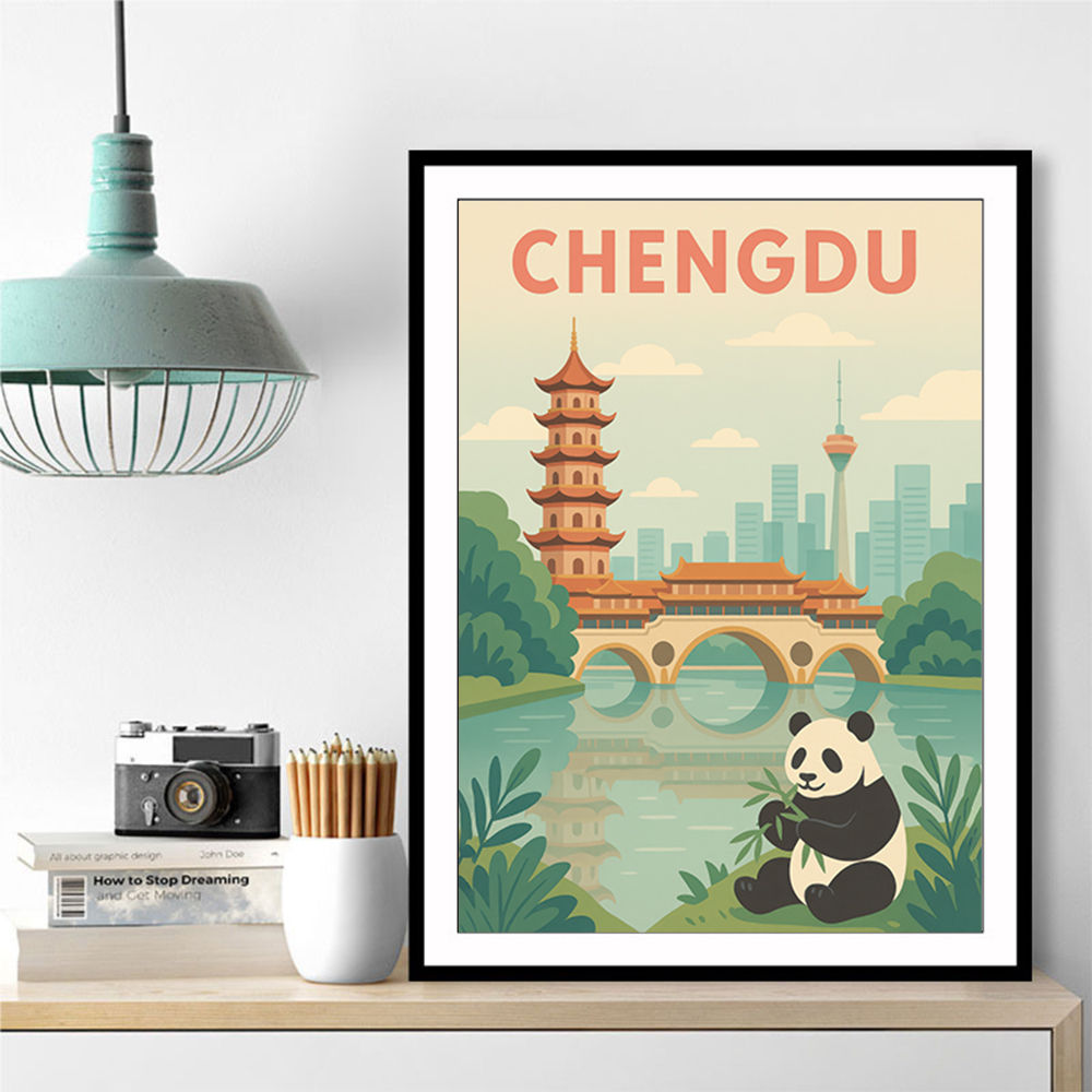 Chengdu China Travel Poster