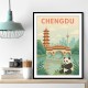 Chengdu China Travel Poster