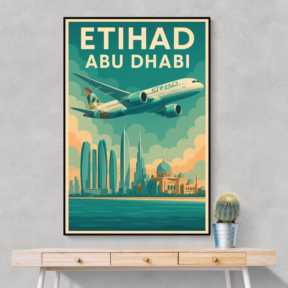 Etihad Abu Dhabi Travel Poster 