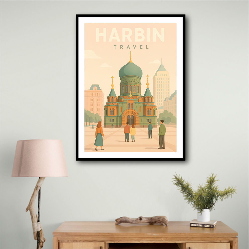 Harbin China Travel Poster