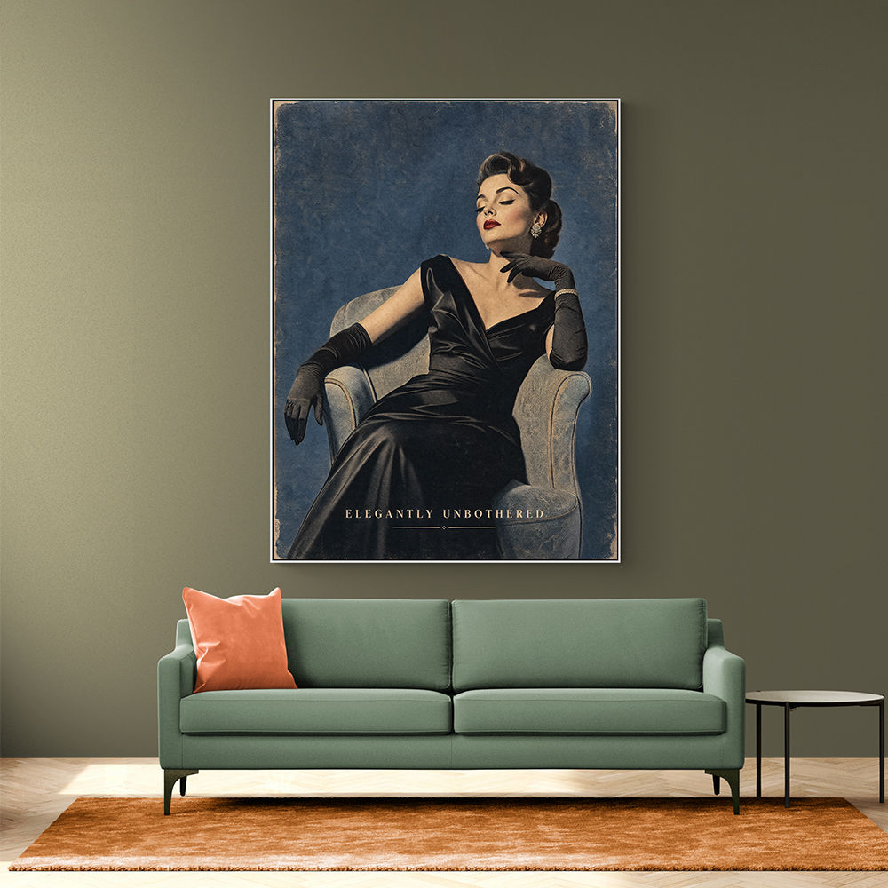 Elegantly Unbothered Vintage Glamour Wall Art