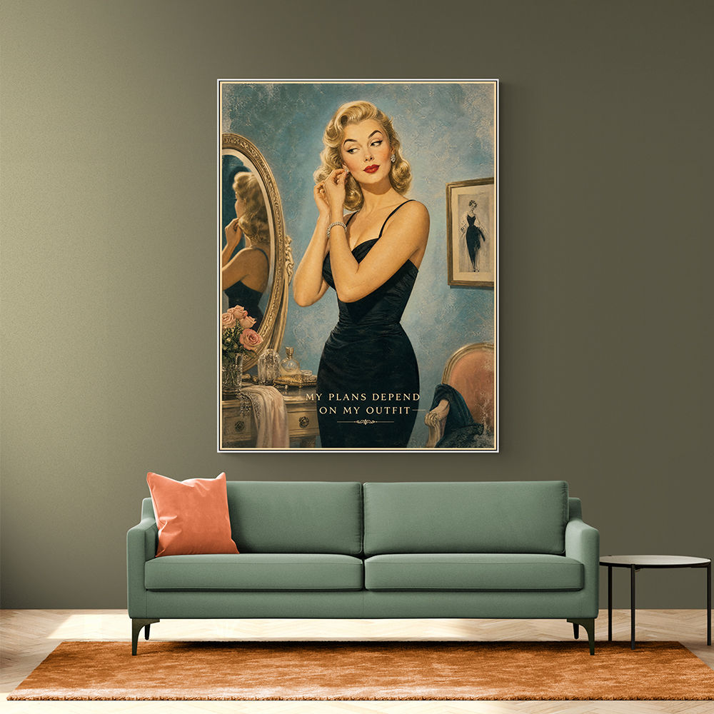 My Plans Depend On My Outfit Vintage Glamour Wall Art