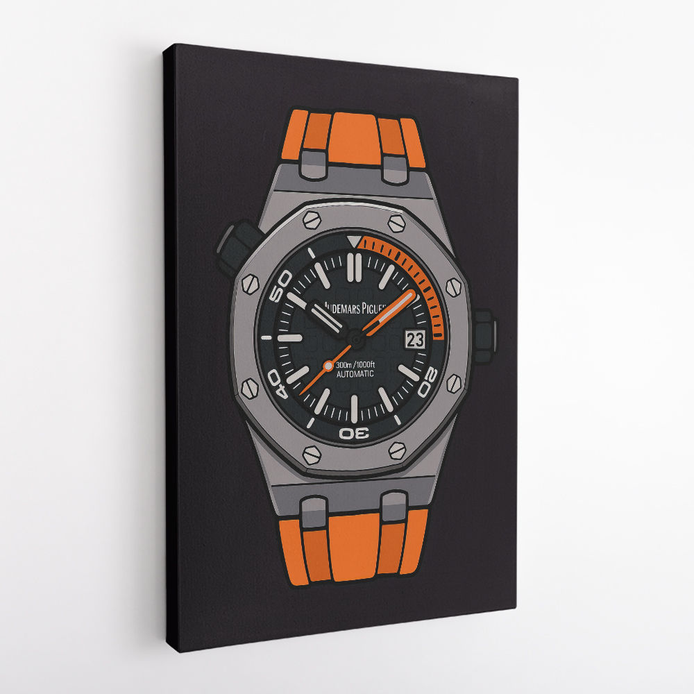 AP Diver Orange Watch Cartoon Style