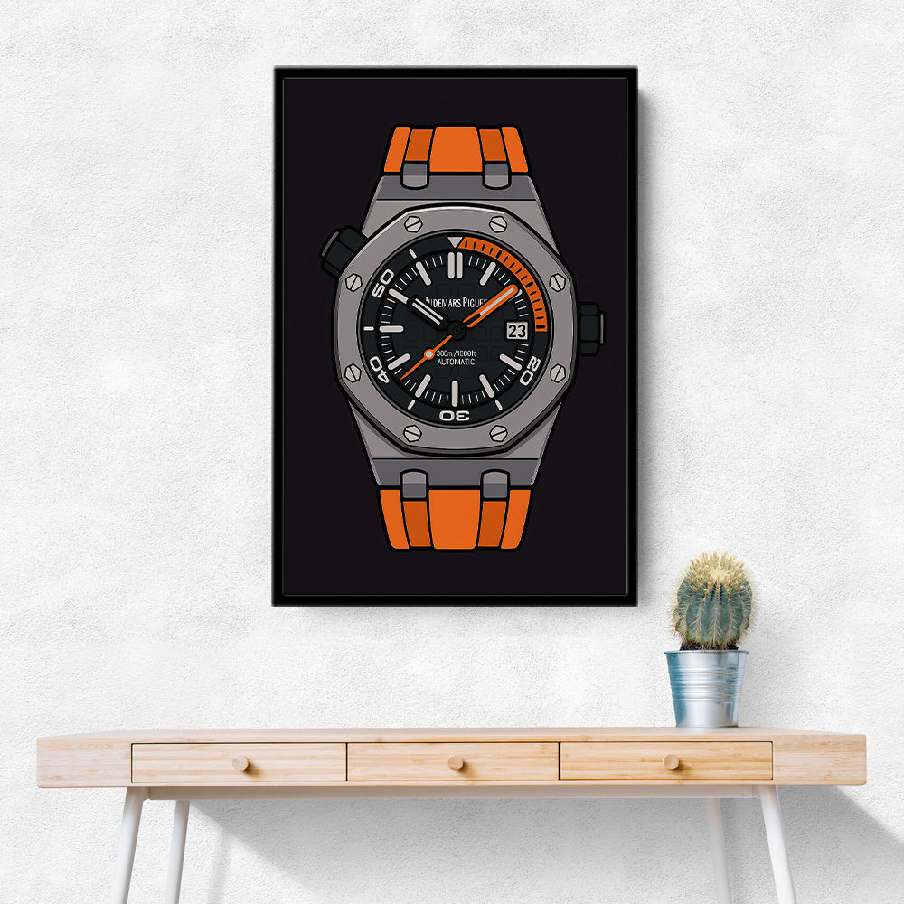 AP Diver Orange Watch Cartoon Style