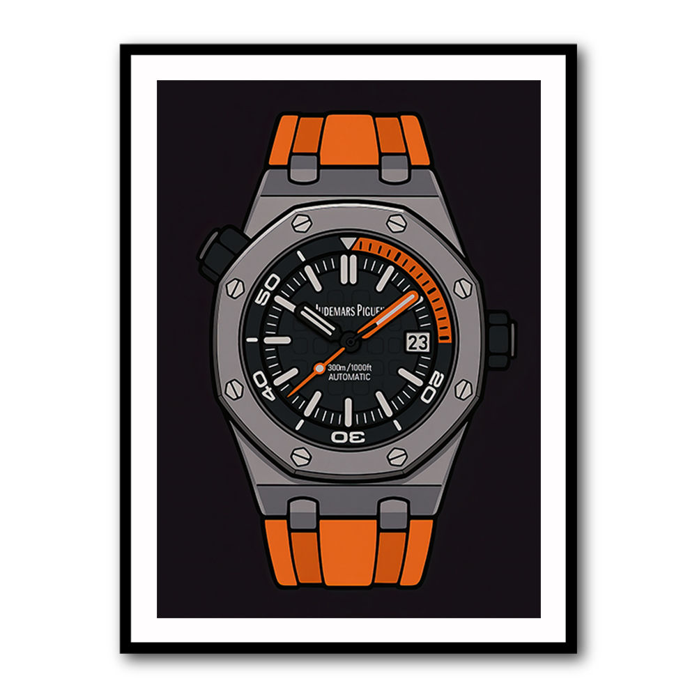 AP Diver Orange Watch Cartoon Style