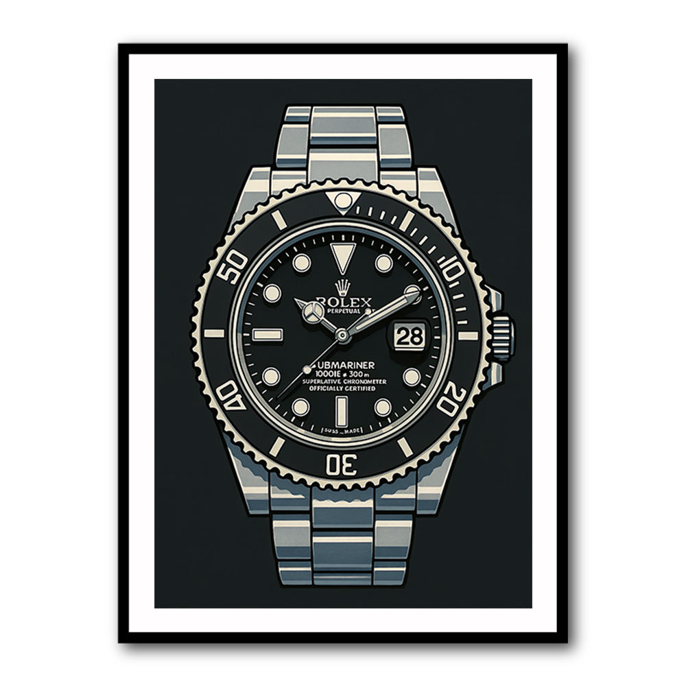 Rolex Submariner Cartoon Style Art 